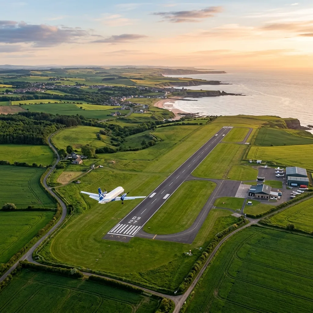 Scenic flight landing at a smaller regional secondary airport