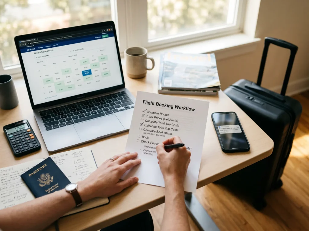 A structured flight booking workflow