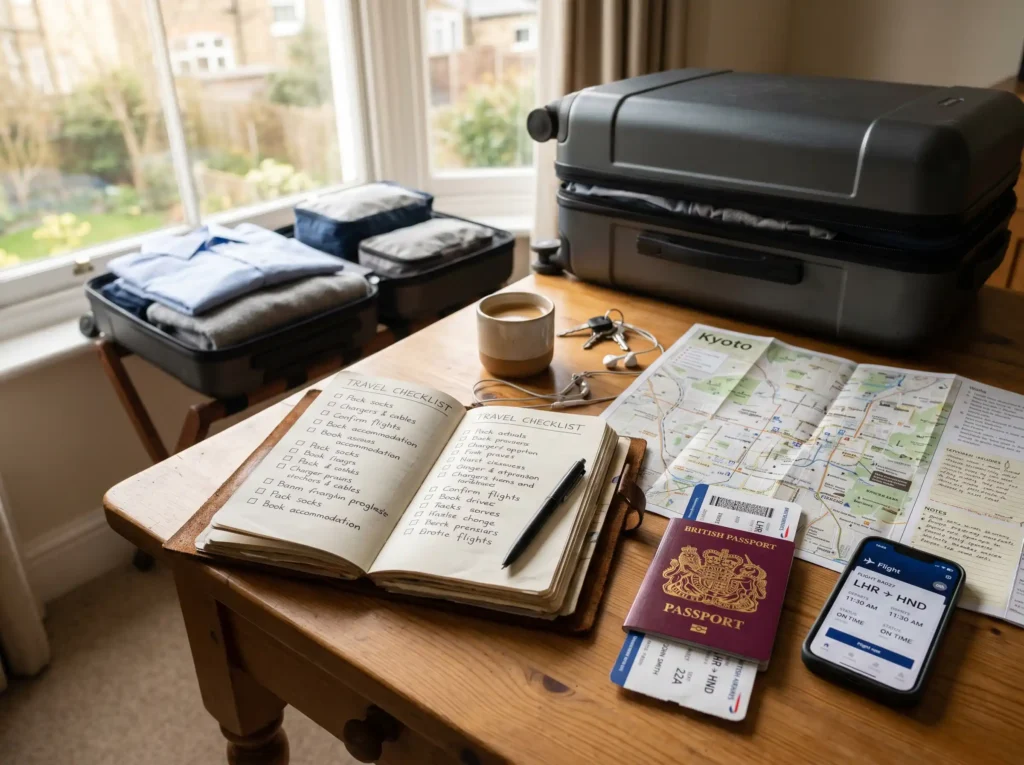 A travel checklist saves you when packing gets chaotic.