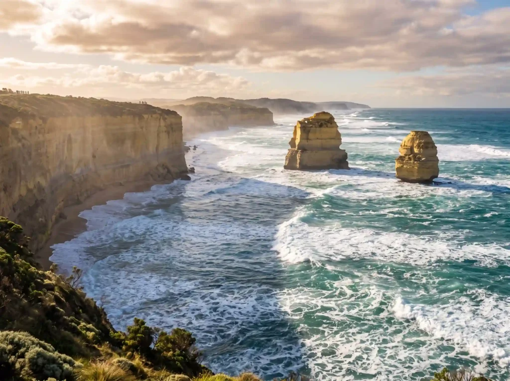 Towering limestone stacks of the